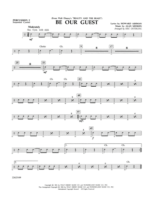 Book cover for Be Our Guest (from Beauty And The Beast) (arr. Eric Osterling) - Percussion 2