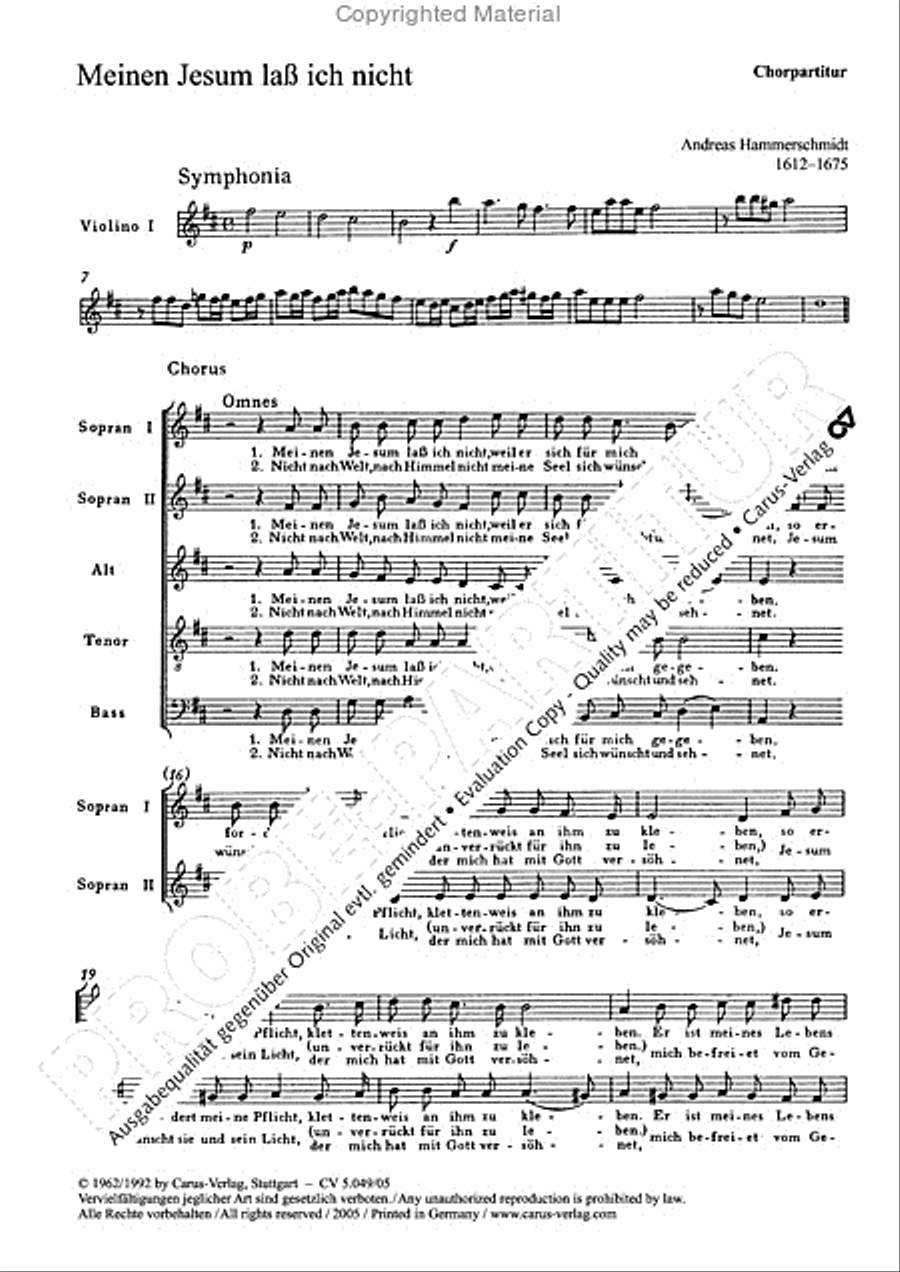 My Lord Jesus I'll not leave (Meinen Jesum lass ich nicht) SSATB scores gallery preview page 3