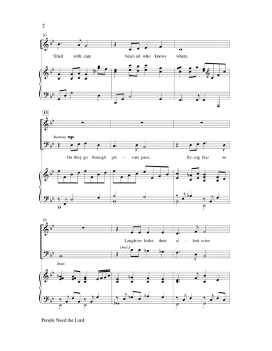 People Need the Lord 3-Part scores gallery preview page 2