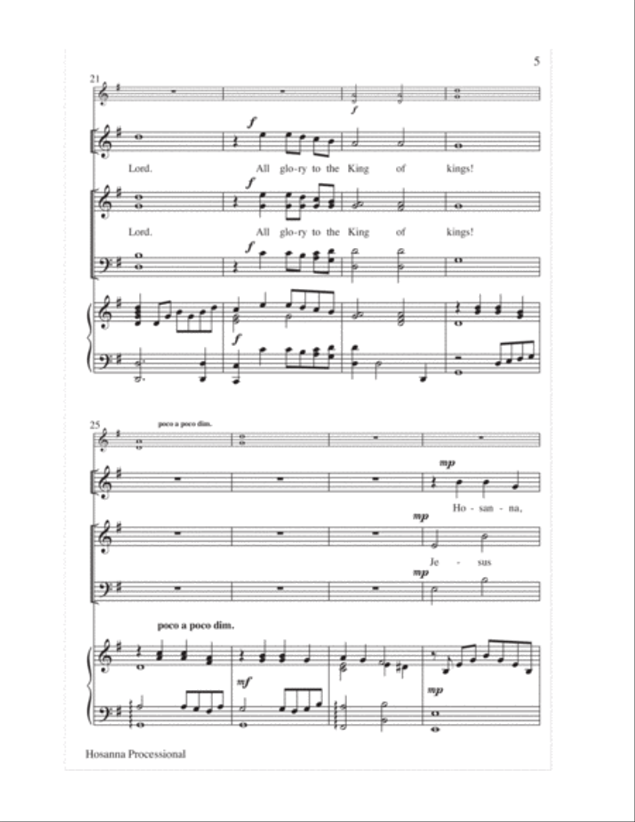 Hosanna Processional Hosanna Processional 4-Part scores gallery preview page 5