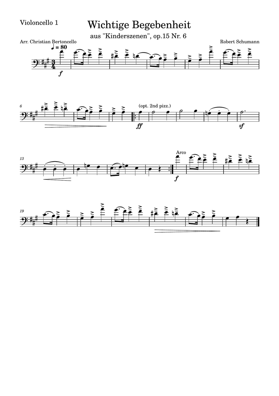 Wichtige Begebenheit arranged for Cello Ensemble (4 Cellos) String Quartet scores gallery preview page 3