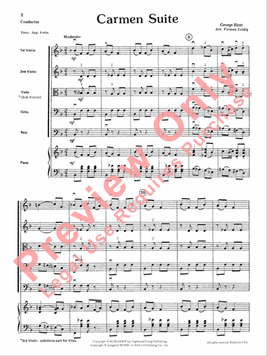 Carmen Suite String Orchestra scores gallery preview page 3