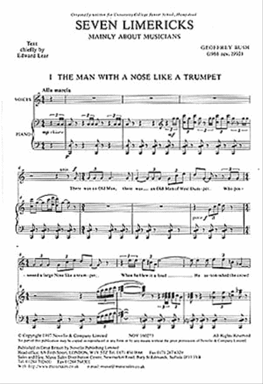 Bush: Seven Limericks, Mainly about Musicians Choir scores gallery preview page 1