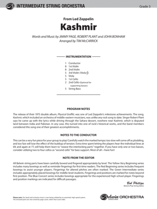 Book cover for Kashmir: Score