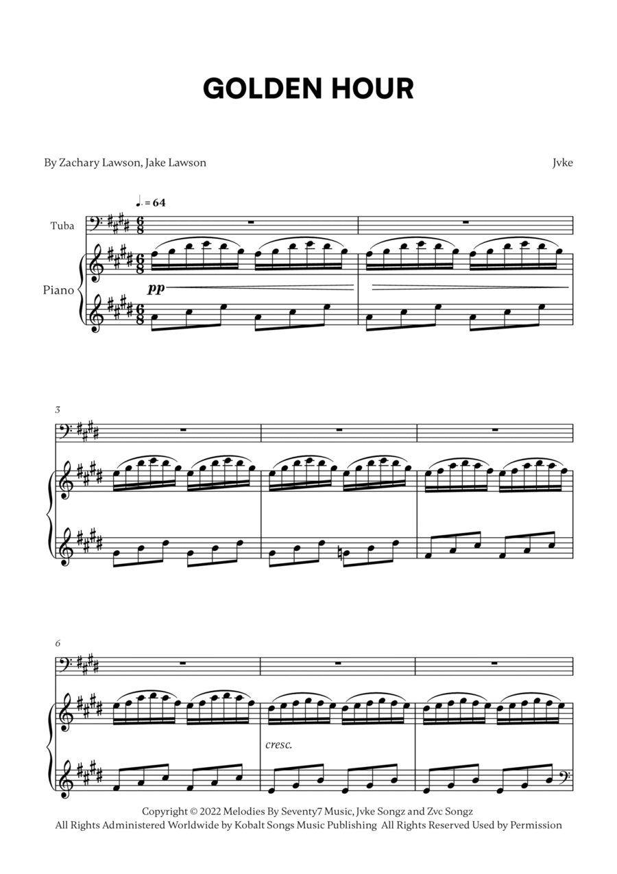 Golden Hour Piano scores gallery preview page 1