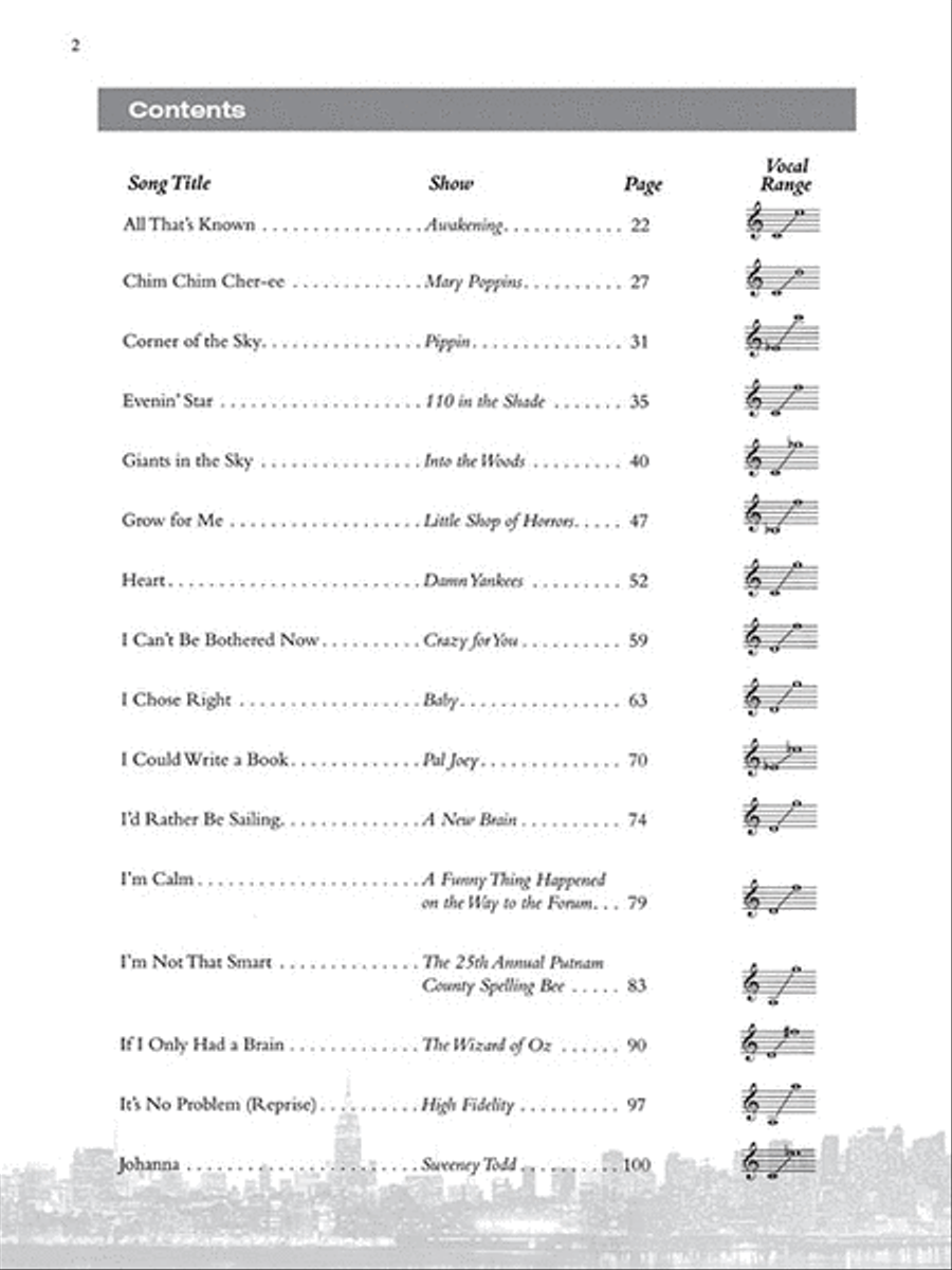 Broadway Presents! Teens' Musical Theatre Anthology: Male Edition Low Voice scores gallery preview page 2