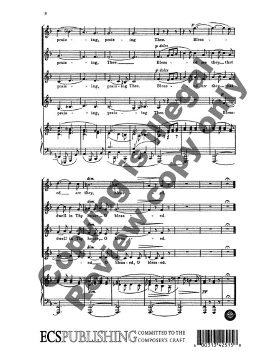 Blessed Are They that Dwell in Thy House, Op. 12 SSAA scores gallery preview page 7