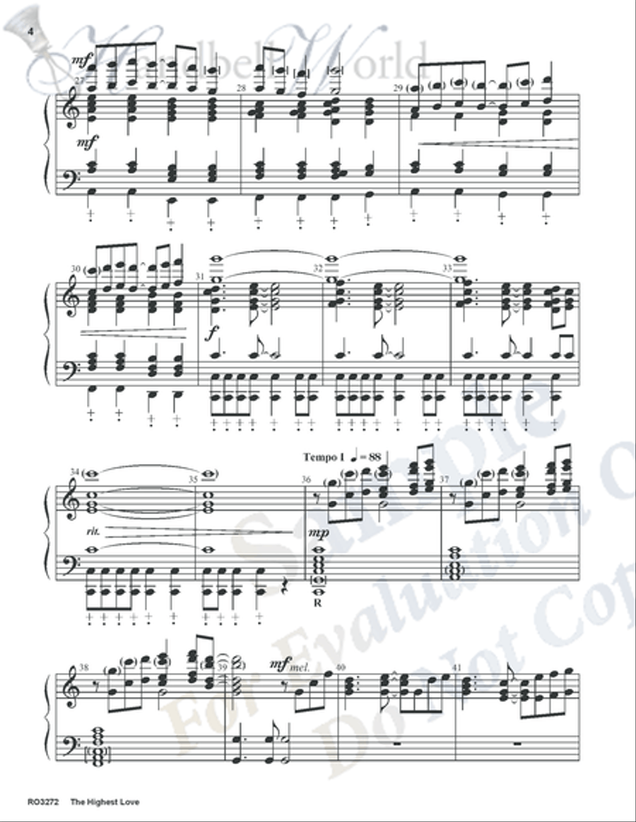 Highest Love Highest Love 5-Octaves scores gallery preview page 3