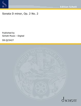 Book cover for Sonata D minor, Op. 2 No. 2