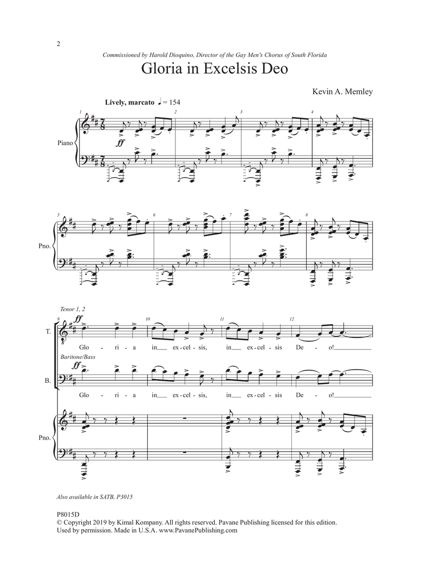 Gloria In Excelsis Deo TTBB scores gallery preview page 1