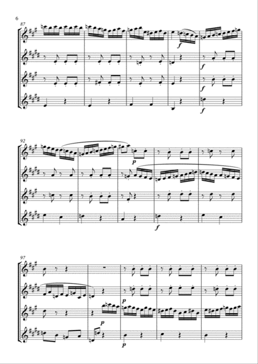 Rondo Alla Turca - Saxophone Quartet Saxophone Quartet scores gallery preview page 6