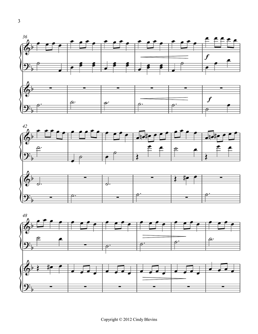 Carol of the Bells, for Harp Duet Harp scores gallery preview page 4