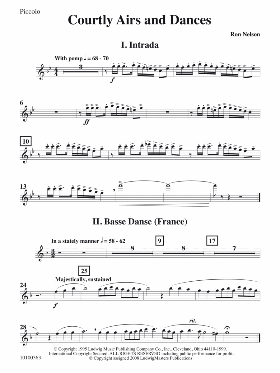 Courtly Airs and Dances - Piccolo Concert Band scores gallery preview page 1