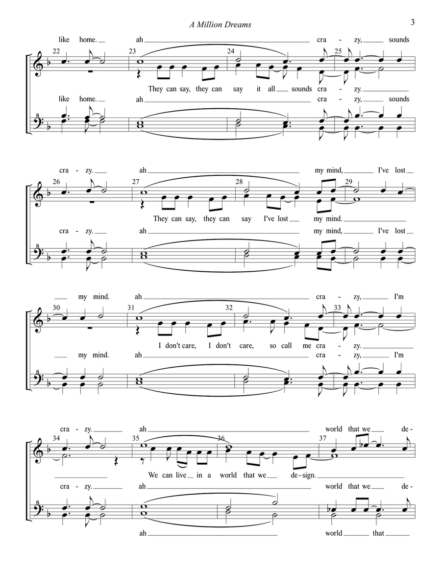 A Million Dreams 4-Part scores gallery preview page 3