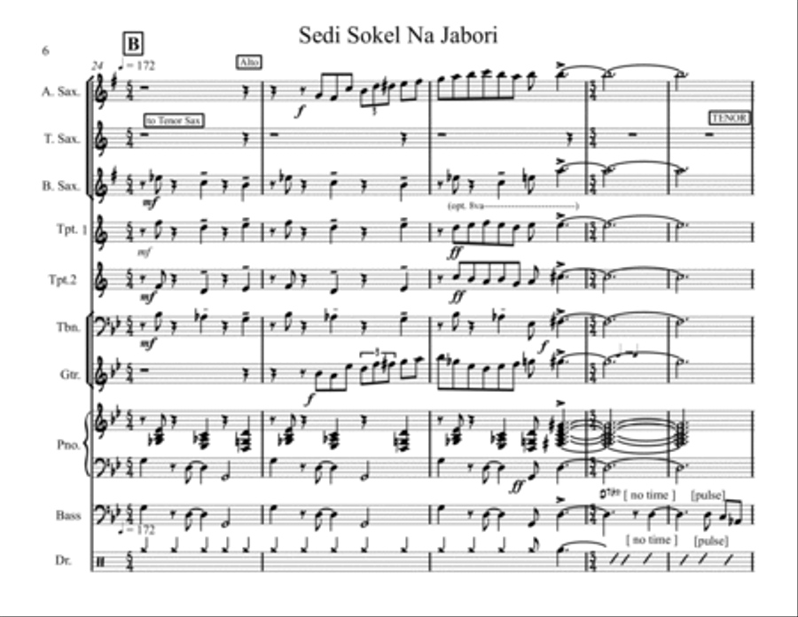 Sedi Sokel Na Jabori Sedi Sokel Na Jabori Jazz Ensemble scores gallery preview page 6