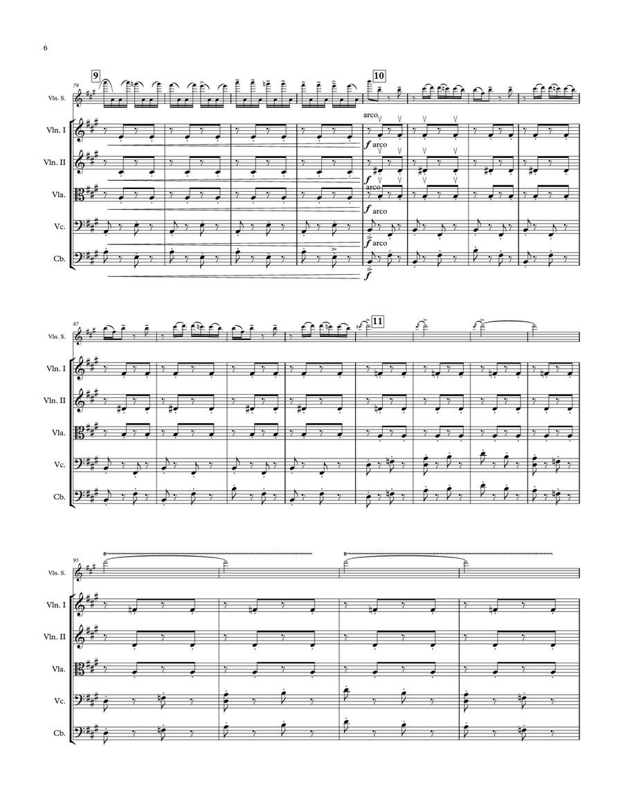 CIOCÂRLIA (La Alondra / The Skylark) Violin & String Orchestra. String Orchestra scores gallery preview page 6
