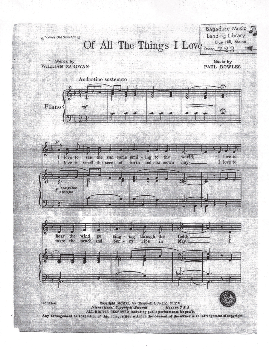 Of All The Things I Love Piano, Vocal scores gallery preview page 1