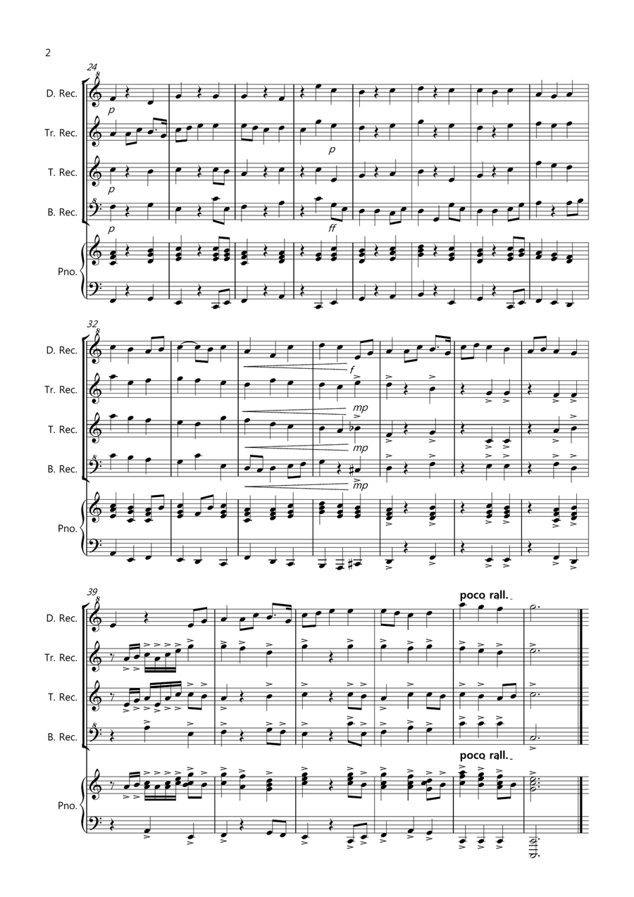 Jupiter Hymn for Recorder Quartet Recorder scores gallery preview page 2