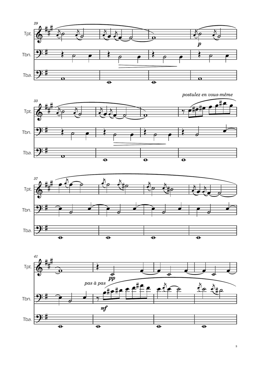 Erik Satie - Gnosienne no1 - Brass Trio Brass Trio scores gallery preview page 3