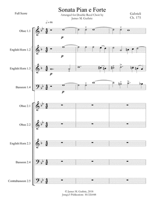 Gabrieli: Sonata Pian e Forte Ch. 175 for Double Reed Choir