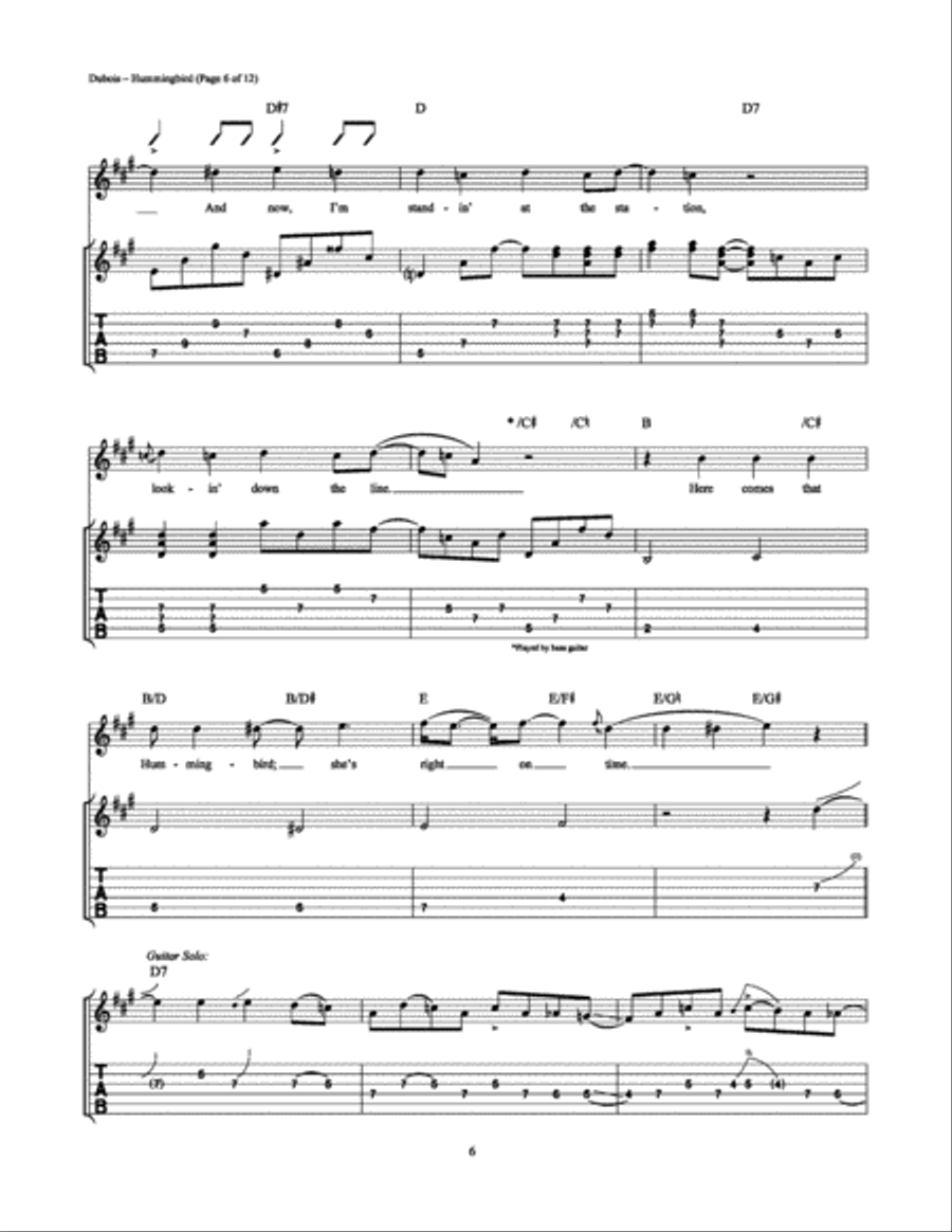 Hummingbird Electric Guitar scores gallery preview page 6