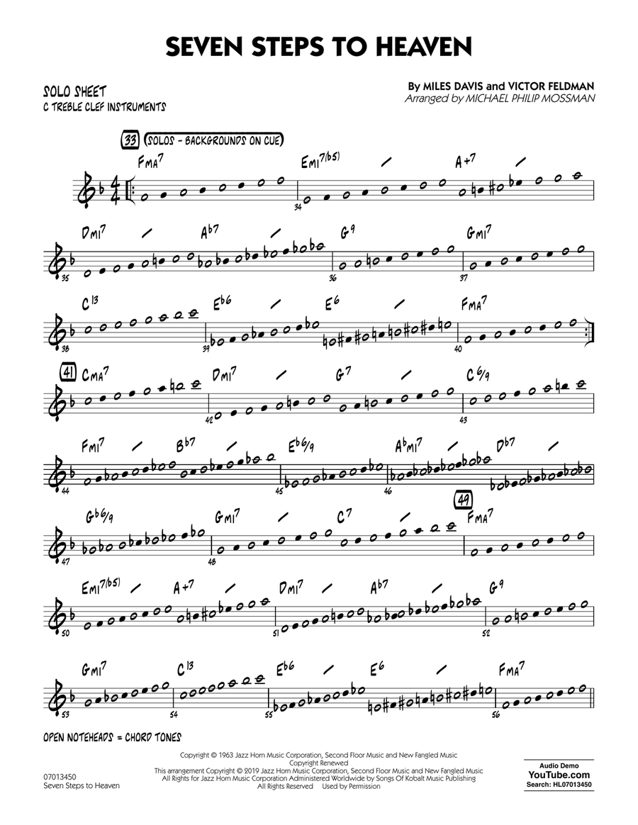 Seven Steps to Heaven (arr. Michael Philip Mossman) - C Solo Sheet