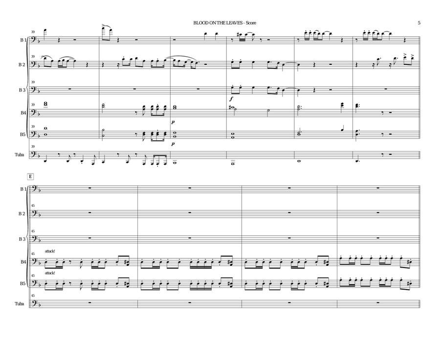 Blood On The Leaves Blood On The Leaves Brass Ensemble scores gallery preview page 5
