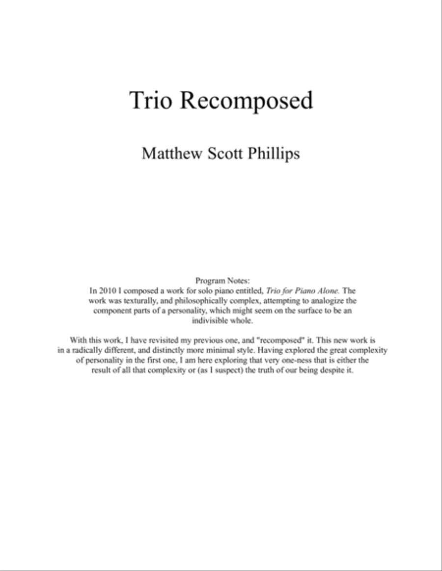 Trio Recomposed Piano Solo scores gallery preview page 2