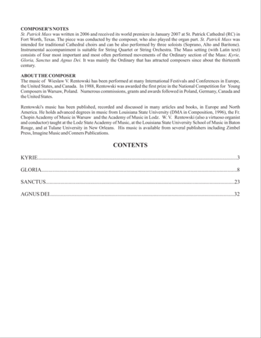 St. Patrick Mass St. Patrick Mass SAB scores gallery preview page 2