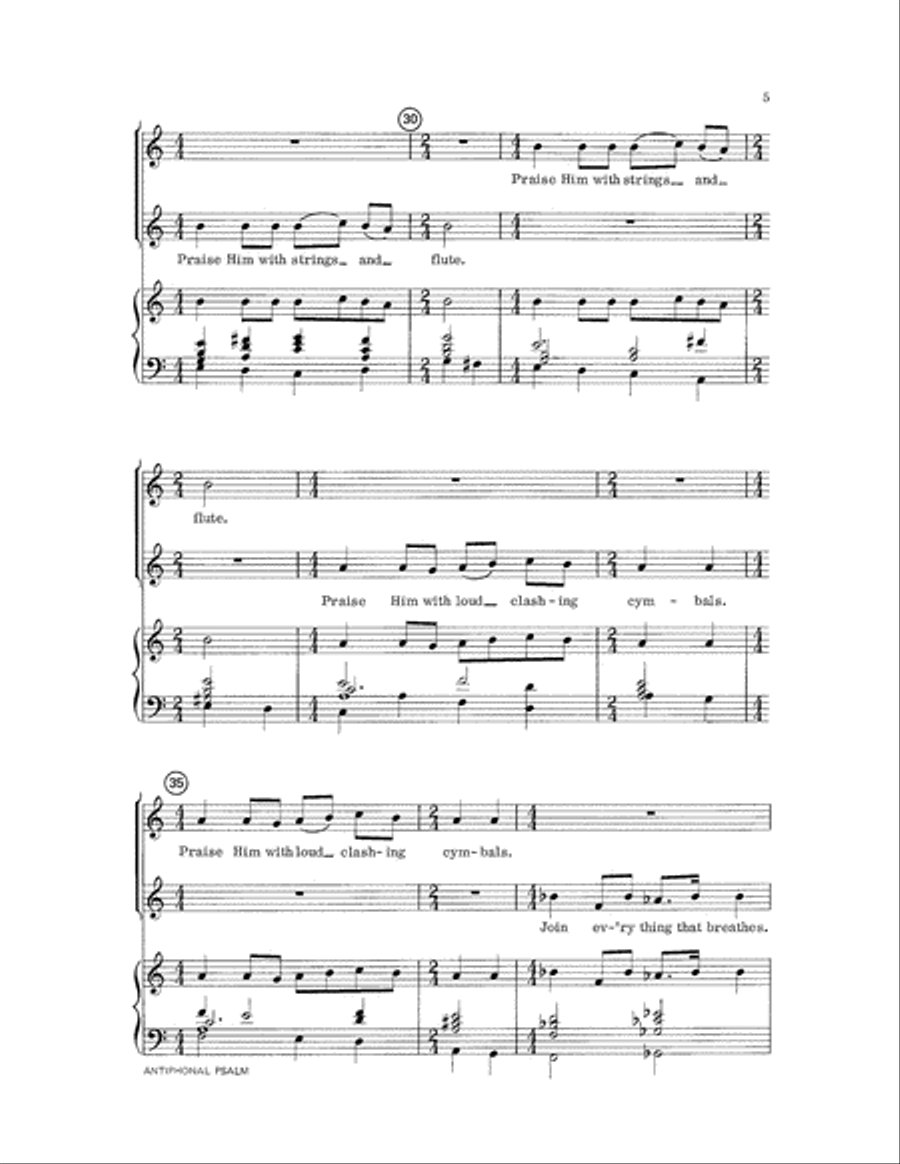 Antiphonal Psalm Choir scores gallery preview page 5