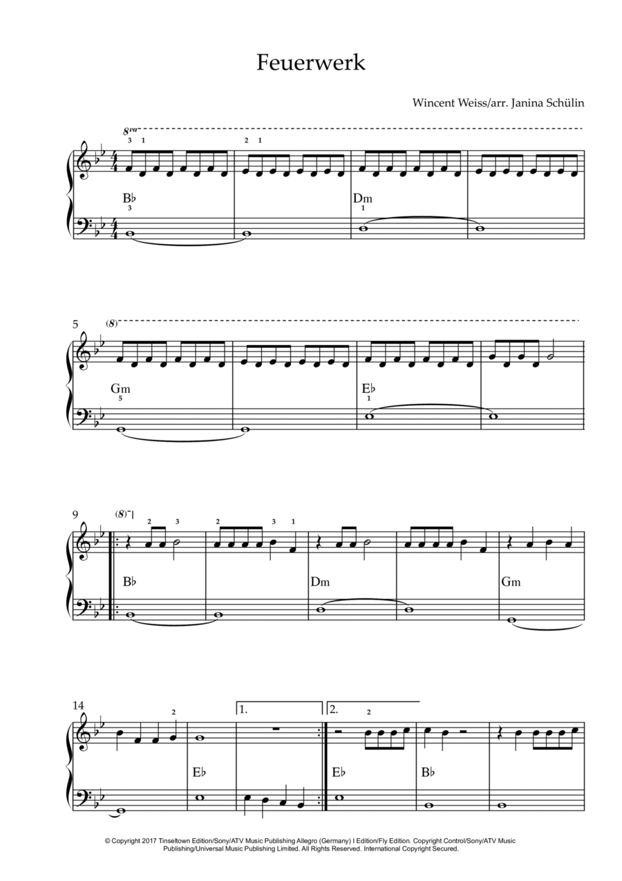 Feuerwerk Feuerwerk Easy Piano scores gallery preview page 1