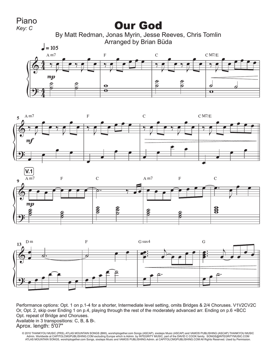 Our God Piano Solo scores gallery preview page 2