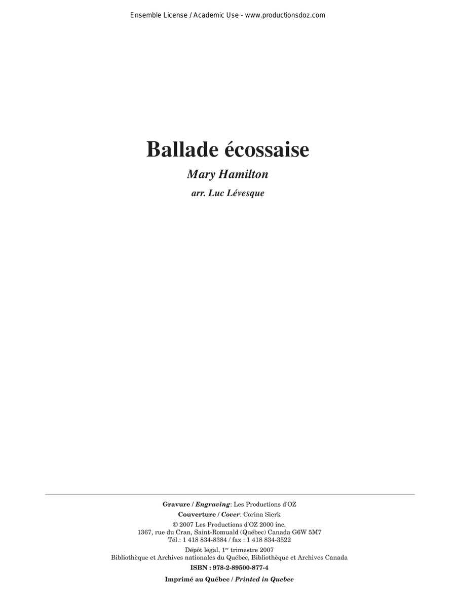 Musique facile pour 4 guitares - Écosse (Ballade)