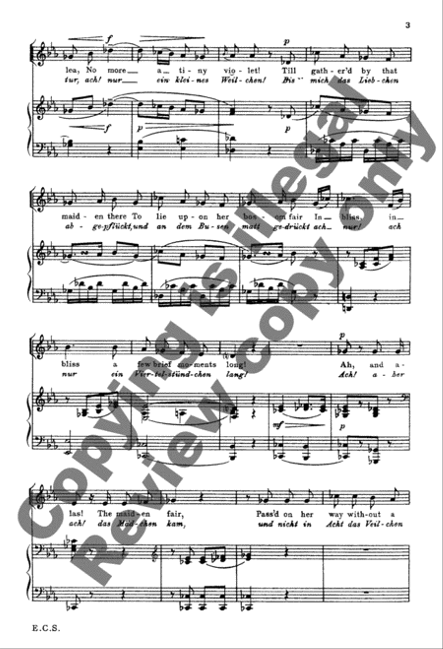 The Violet (Das Veilchen) Unison Choir scores gallery preview page 4