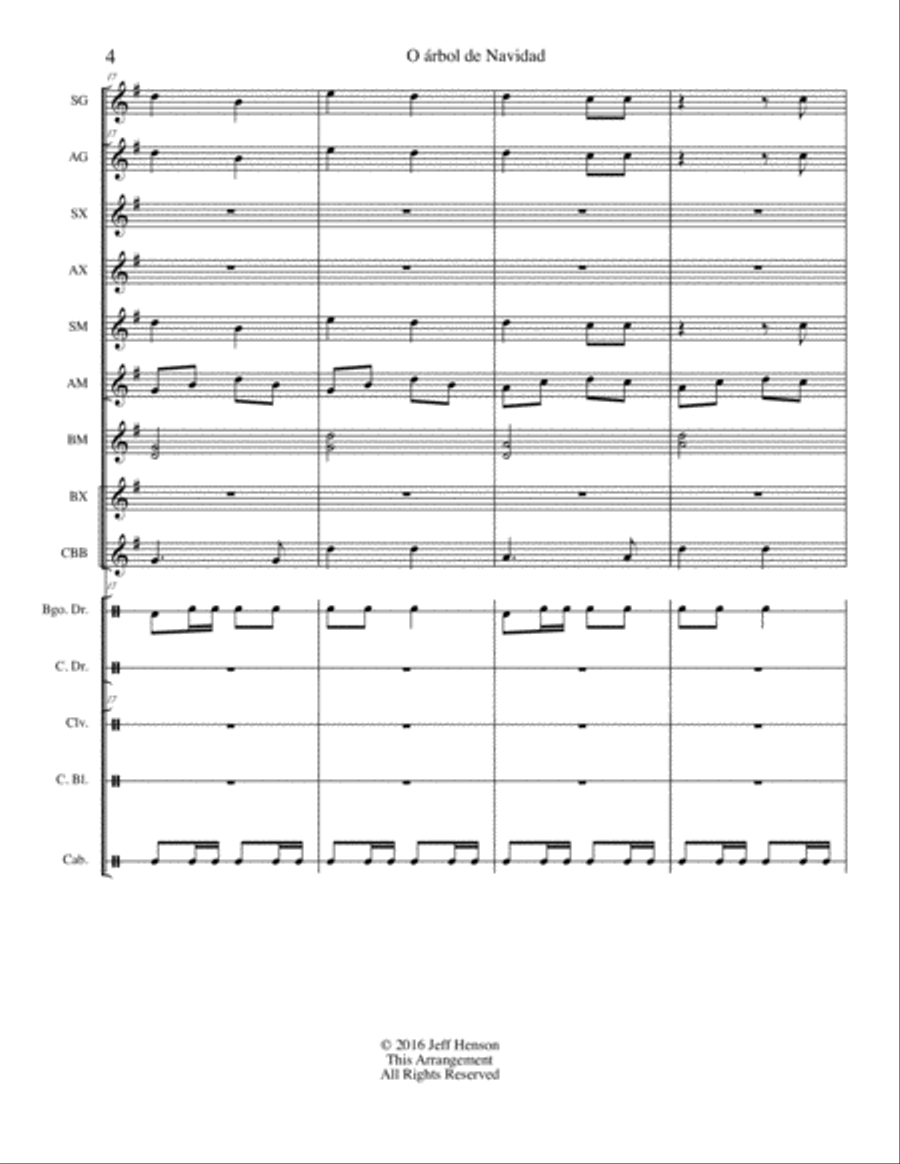 O Christmas Tree Orff Instrument scores gallery preview page 6
