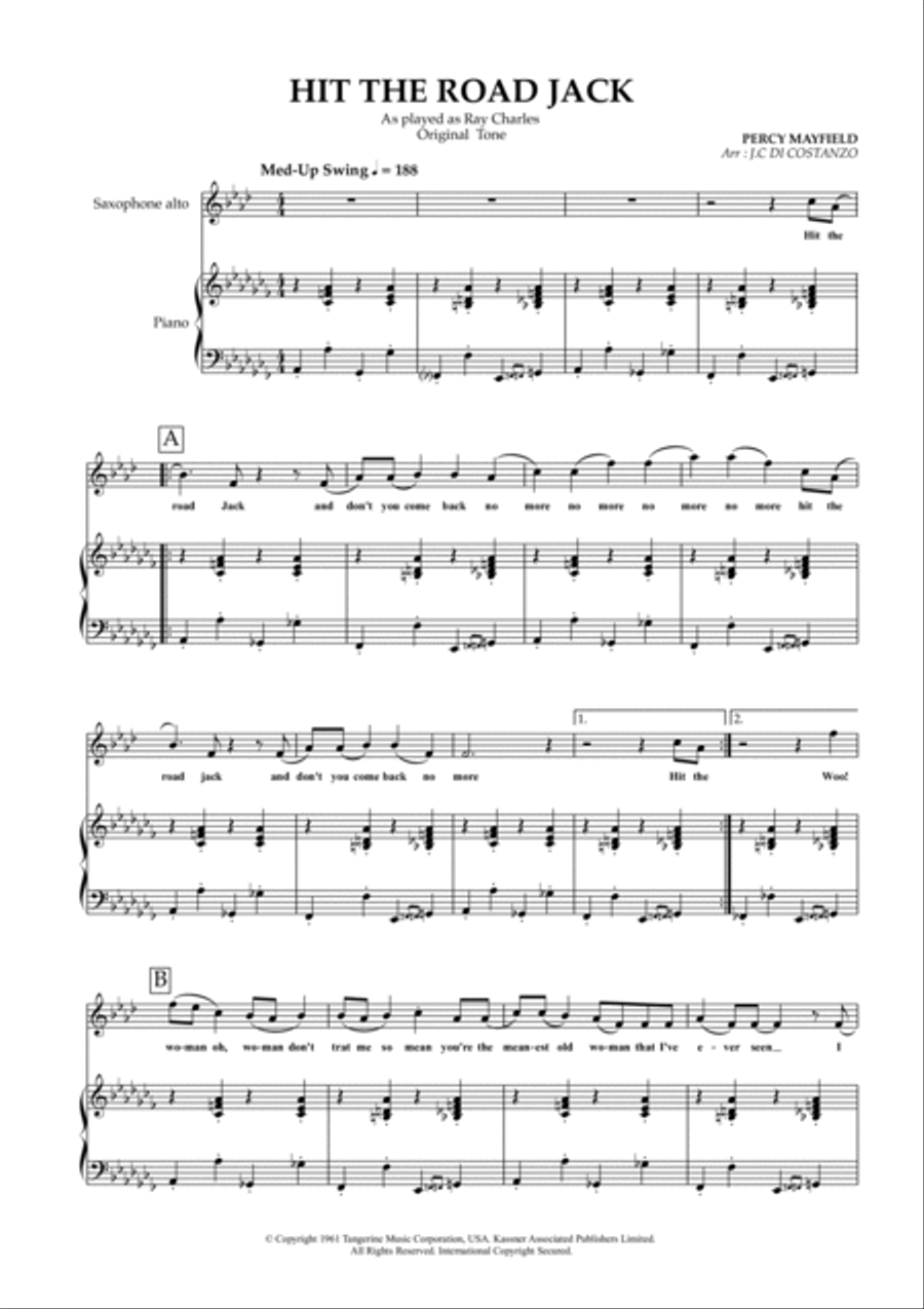 Hit The Road Jack Hit The Road Jack Alto Saxophone scores gallery preview page 2