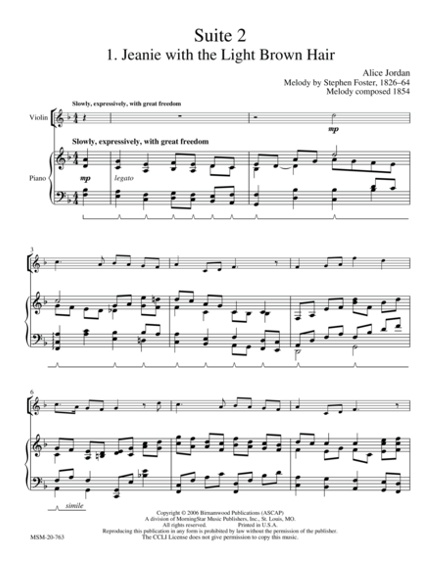 American Suite II (Stephen Foster Melodies) Violin Solo scores gallery preview page 1