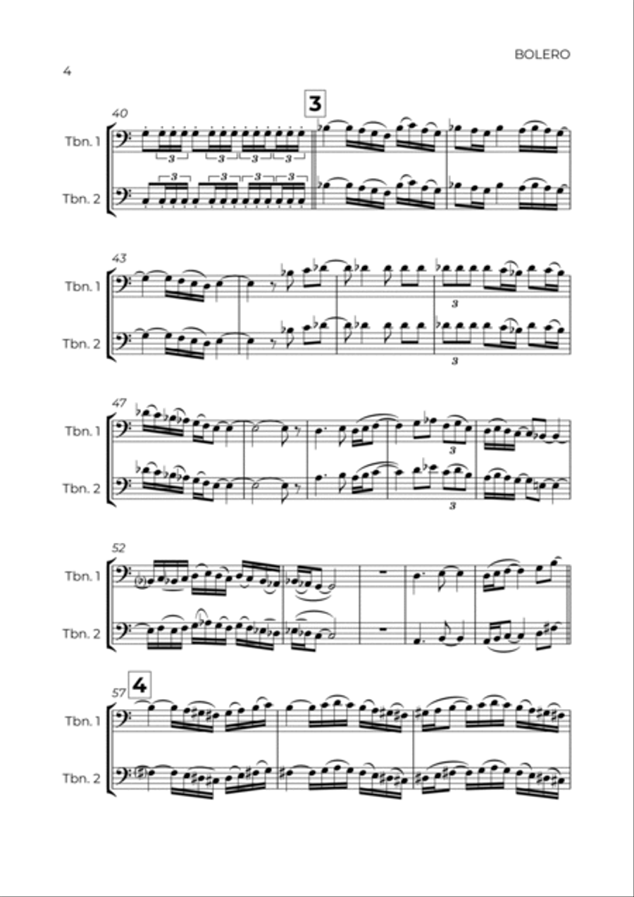 BOLERO - RAVEL - TROMBONE DUET Trombone Duet scores gallery preview page 4