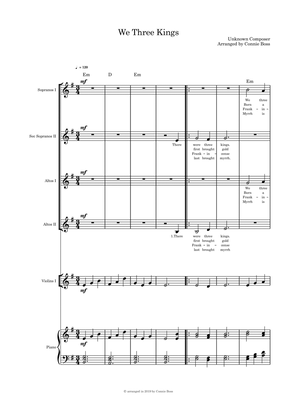 We Three Kings - SSAA quartet, violin and piano