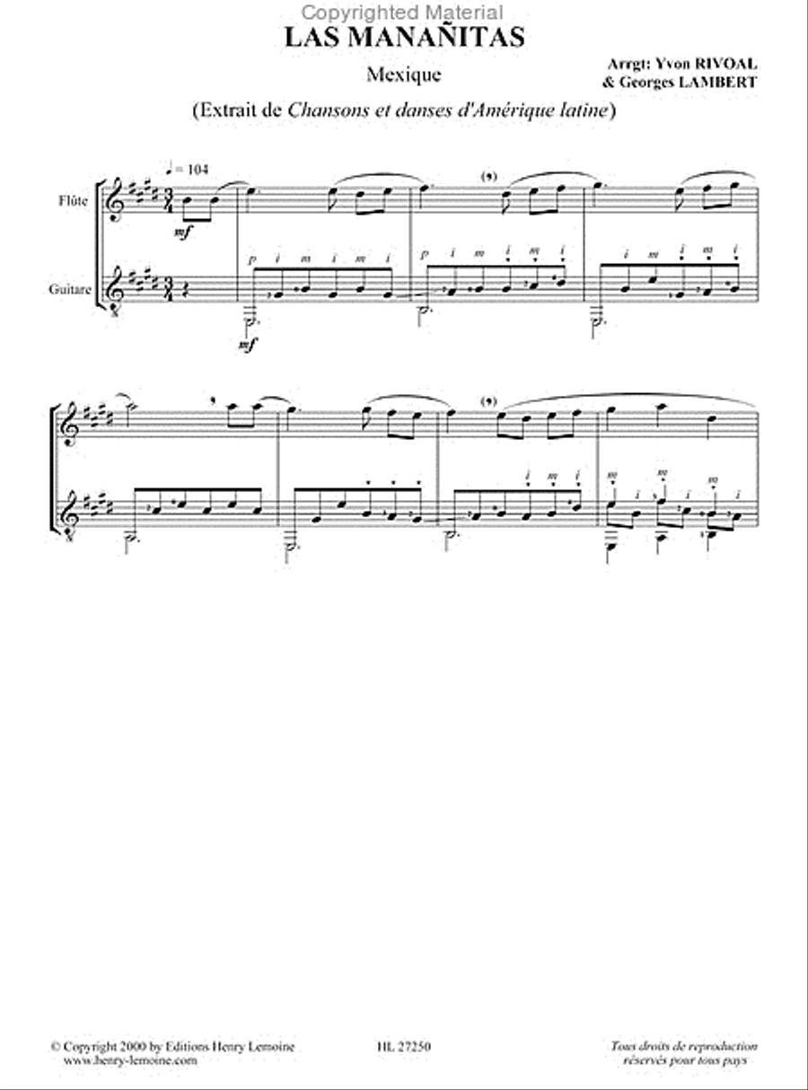 Chansons et danses d'Amerique latine - Volume A Flute scores gallery preview page 9