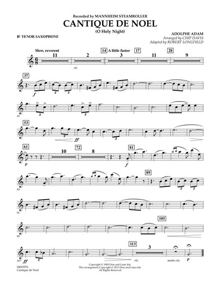 Cantique de Noel (O Holy Night) - Bb Tenor Saxophone