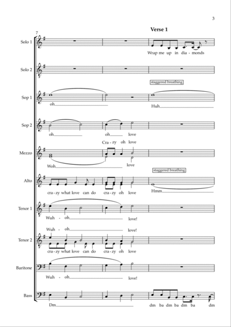 Crazy What Love Can Do A Cappella scores gallery preview page 3