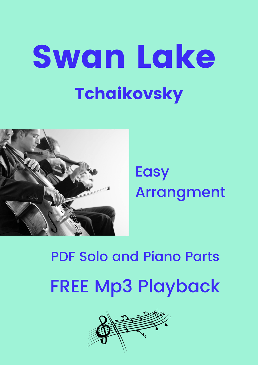 Swan Lake (Tchaikovsky) + FREE Mp3 Playback + Pdf Solo and Piano Parts Alto Saxophone scores gallery preview page 1
