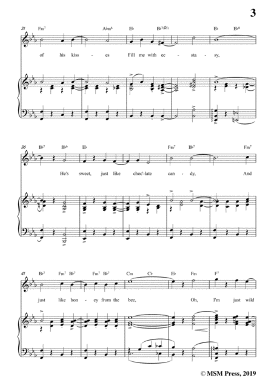Eubie Blake-I'm Just Wild About Harry,in E flat Major,for Voice&Piano Voice scores gallery preview page 5