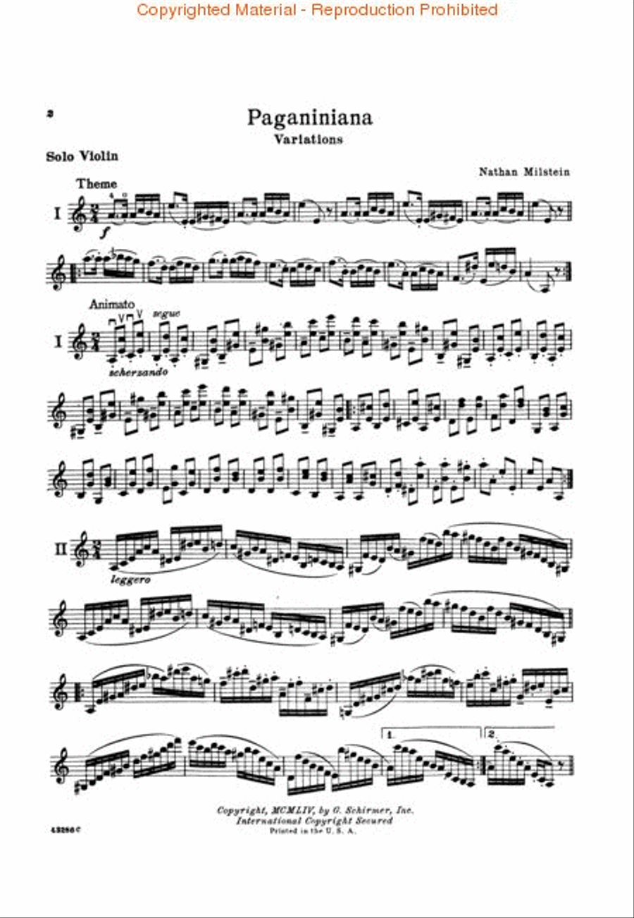 Paganiniana Variations Violin Solo scores gallery preview page 2