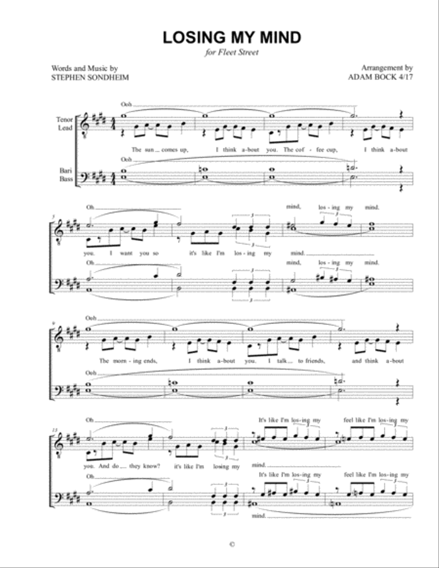 Losing My Mind Voice scores gallery preview page 1