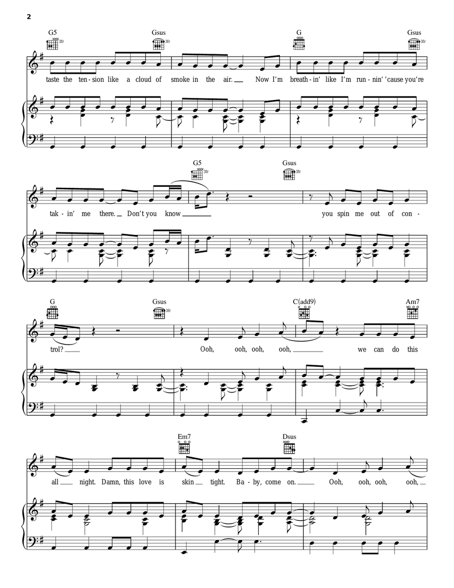 Domino Piano, Vocal, Guitar scores gallery preview page 2