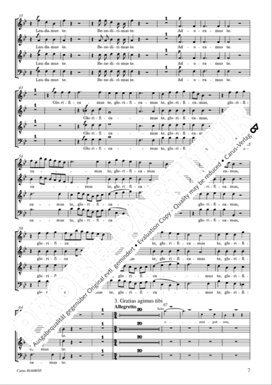 Missa Sancti Bernardi von Offida in B 4-Part scores gallery preview page 8