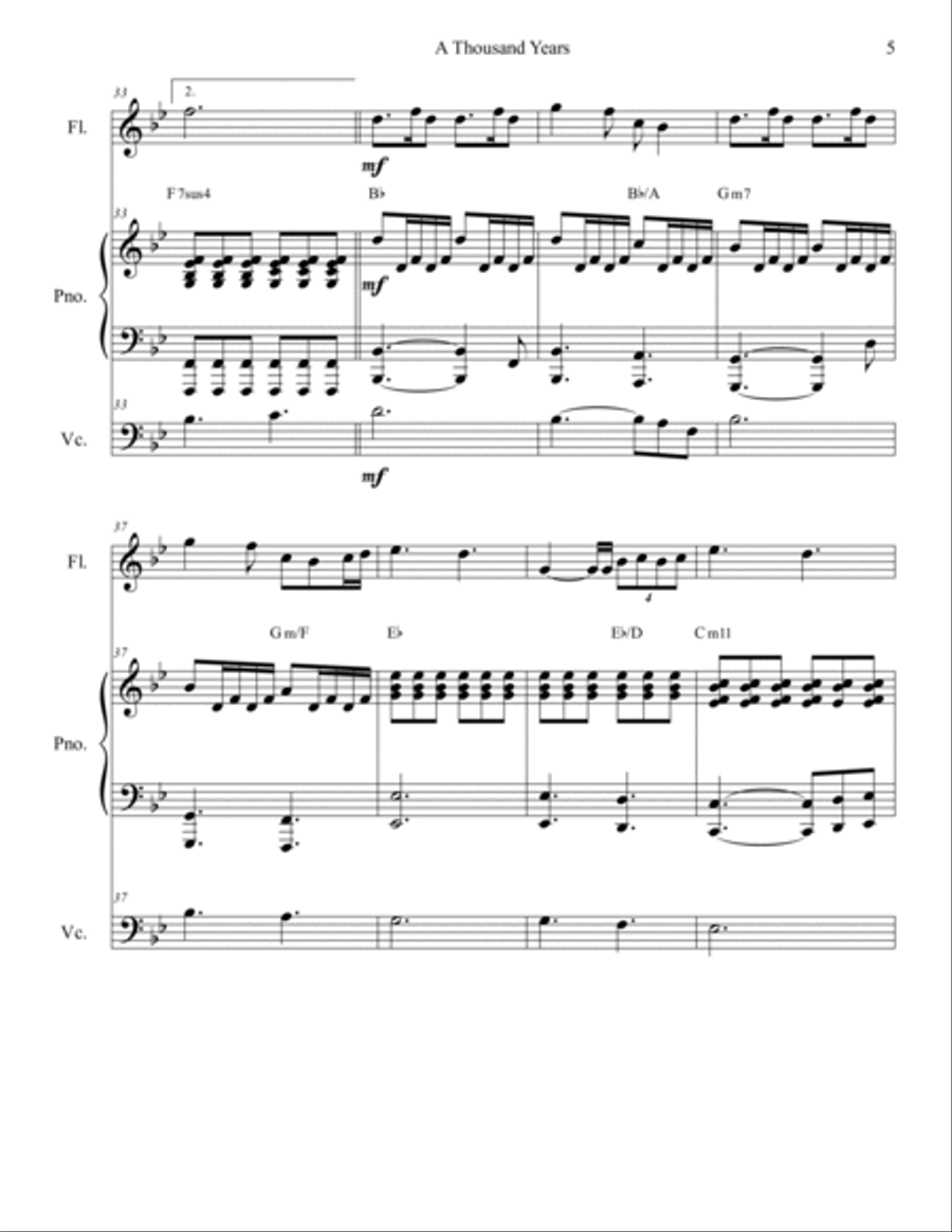 A Thousand Years Flute Solo scores gallery preview page 5
