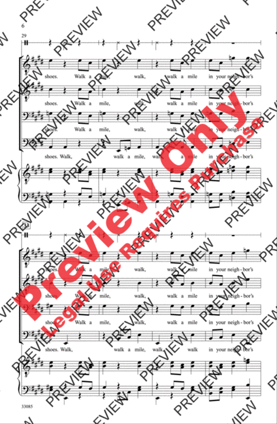 Walk a Mile Walk a Mile Men's Choir scores gallery preview page 6